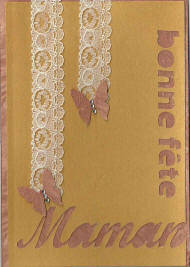 carte bonne fête maman papillons et dentelle
