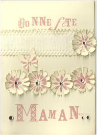 carte bonne fête maman fleurs et strass