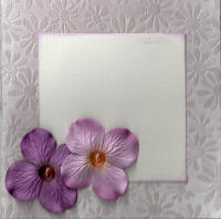 carte "deux fleurs" mauves