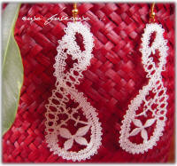 boucles d'oreilles dentelle aux fuseaux
