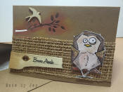 carte fait main bird bonne année