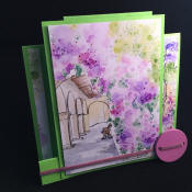 carte voeux chevalet le banc fleuri