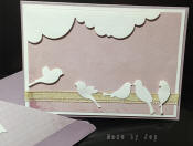 carte fait main oiseaux pastel