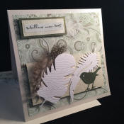 carte de voeux plumes d'oiseaux
