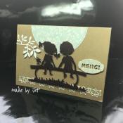 carte "merci" deux enfants