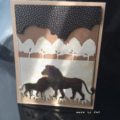 carte fête des pères : lion