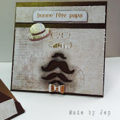 carte fête des pères : chapeau et moustaches