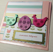 carte paques deux poules un oeuf