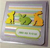 carte paques trois lapins