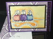 carte trois oiseaux aquarelle