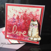 carte chat love modèle unique