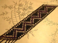marque page dentelle aux fuseaux noir